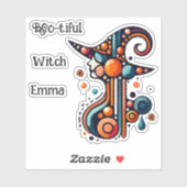 カラフル、エレガント抽象芸術魔女ハロウィン シール (シート)