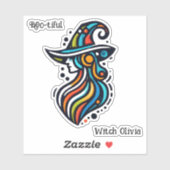 カラフル、エレガント抽象芸術魔女ハロウィン シール (シート)