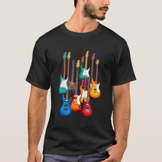 カラフル エレクトリックギター Tシャツ (正面)