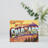 カラフル オールド コロラド グリーティング ポストカード (スタンド正面)