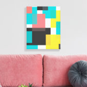 カラフル,カッコいいトレンディー，都市幾何学図形アート キャンバスプリント (インサイチュ (リビング))