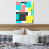 カラフル,カッコいいトレンディー，都市幾何学図形アート キャンバスプリント (インサイチュ (寝室))