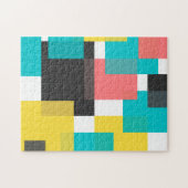カラフル,カッコいいトレンディー，都市幾何学図形アート ジグソーパズル (横)