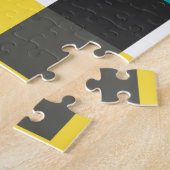 カラフル,カッコいいトレンディー，都市幾何学図形アート ジグソーパズル (側面)