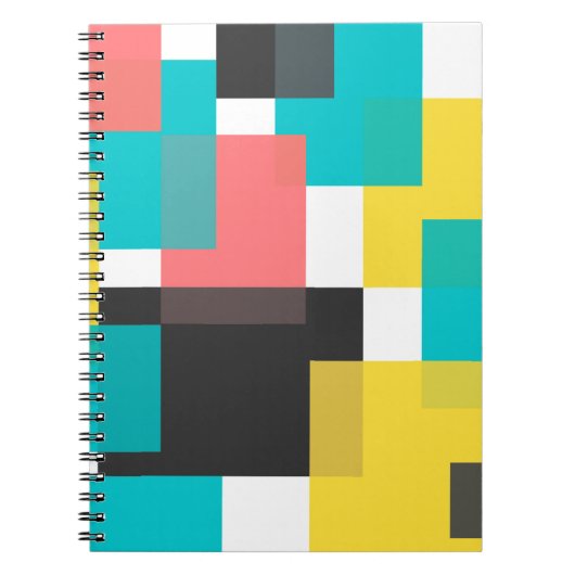カラフル,カッコいいトレンディー，都市幾何学図形アート ノートブック (正面)