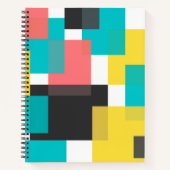 カラフル,カッコいいトレンディー，都市幾何学図形アート ノートブック (正面)