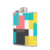 カラフル,カッコいいトレンディー，都市幾何学図形アート フラスク (左)