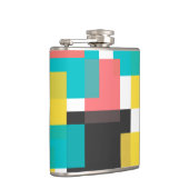 カラフル,カッコいいトレンディー，都市幾何学図形アート フラスク (右)