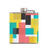 カラフル,カッコいいトレンディー，都市幾何学図形アート フラスク (裏面)