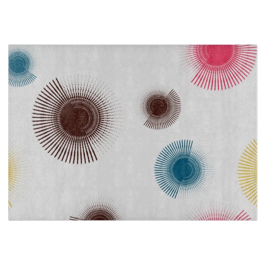 カラフル、カッコいいトレンド都市ブラシストロークの円 カッティングボード (正面)