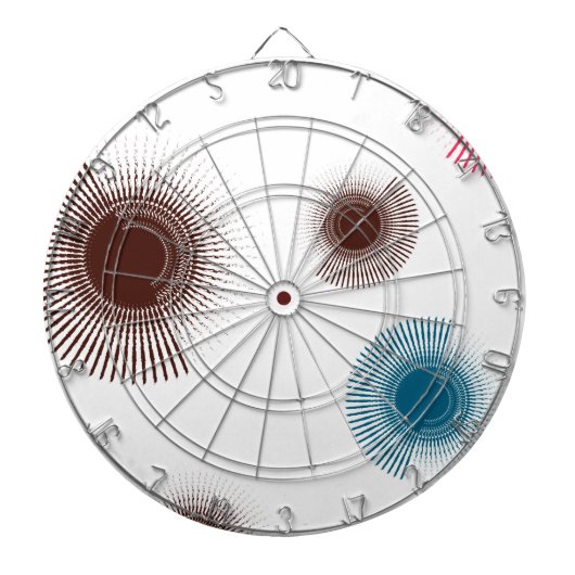 カラフル、カッコいいトレンド都市ブラシストロークの円 ダーツボード (正面)