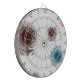 カラフル、カッコいいトレンド都市ブラシストロークの円 ダーツボード (正面左)