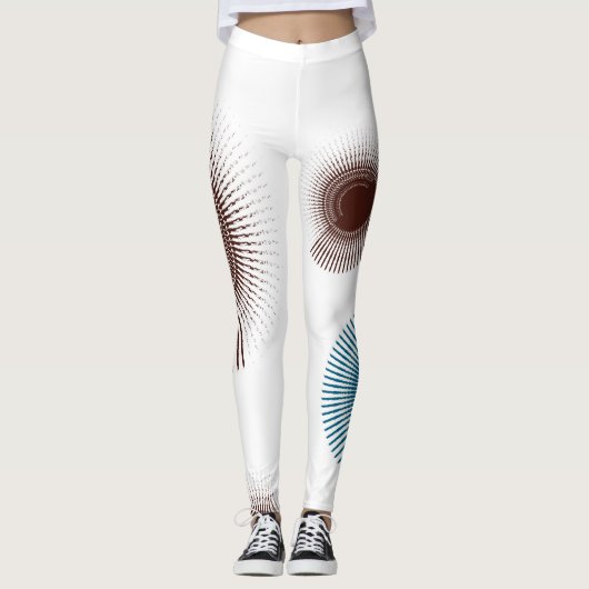 カラフル、カッコいいトレンド都市ブラシストロークの円 レギンス (正面)