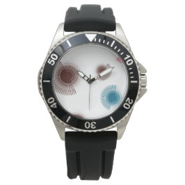 カラフル、カッコいいトレンド都市ブラシストロークの円 腕時計