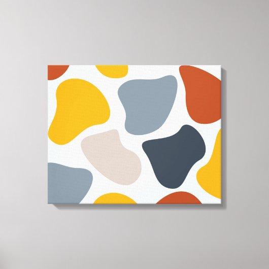 カラフル,カッコいい,トレンディー，ジオメトモダンオーガニックリ キャンバスプリント (正面)