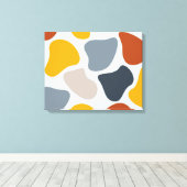 カラフル,カッコいい,トレンディー，ジオメトモダンオーガニックリ キャンバスプリント (インサイチュ (ウッドフロア))