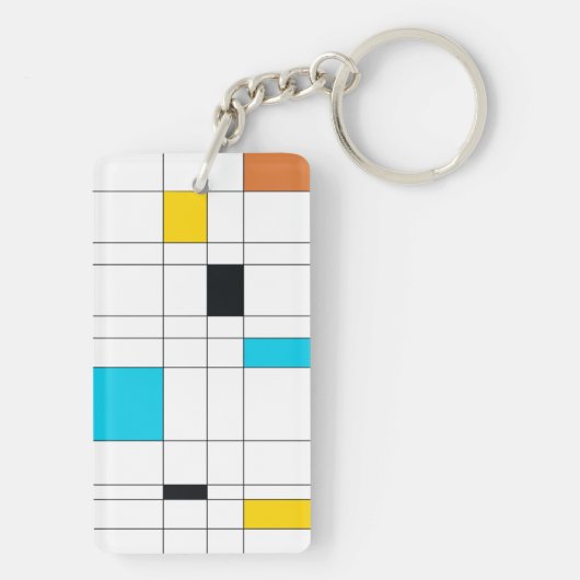 カラフル、カッコいい、トレンディー、モダンなイラストレーションの芸術 キーホルダー (裏面)