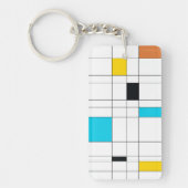 カラフル、カッコいい、トレンディー、モダンなイラストレーションの芸術 キーホルダー (正面)