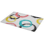 カラフル,,,カッコいい,モダントレンディーブラシのストローク円 カッティングボード (角)