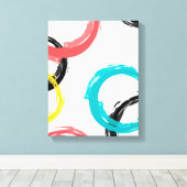 カラフル,,,カッコいい,モダントレンディーブラシのストローク円 キャンバスプリント (インサイチュ (ウッドフロア))