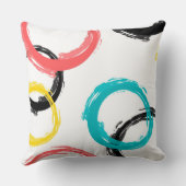 カラフル,,,カッコいい,モダントレンディーブラシのストローク円 クッション (裏面)