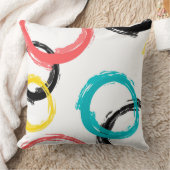 カラフル,,,カッコいい,モダントレンディーブラシのストローク円 クッション (ブランケット)