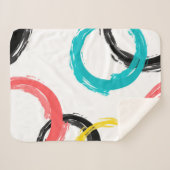 カラフル,,,カッコいい,モダントレンディーブラシのストローク円 シェルパブランケット (正面(横))