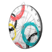 カラフル,,,カッコいい,モダントレンディーブラシのストローク円 ダーツボード (正面右)