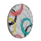 カラフル,,,カッコいい,モダントレンディーブラシのストローク円 ダーツボード (正面左)