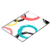 カラフル,,,カッコいい,モダントレンディーブラシのストローク円 ノートブック (左側)