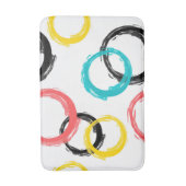 カラフル,,,カッコいい,モダントレンディーブラシのストローク円 バスマット (正面縦)