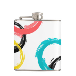 カラフル,,,カッコいい,モダントレンディーブラシのストローク円 フラスク
