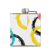 カラフル,,,カッコいい,モダントレンディーブラシのストローク円 フラスク (裏面)