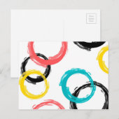 カラフル,,,カッコいい,モダントレンディーブラシのストローク円 ポストカード (正面/裏面)