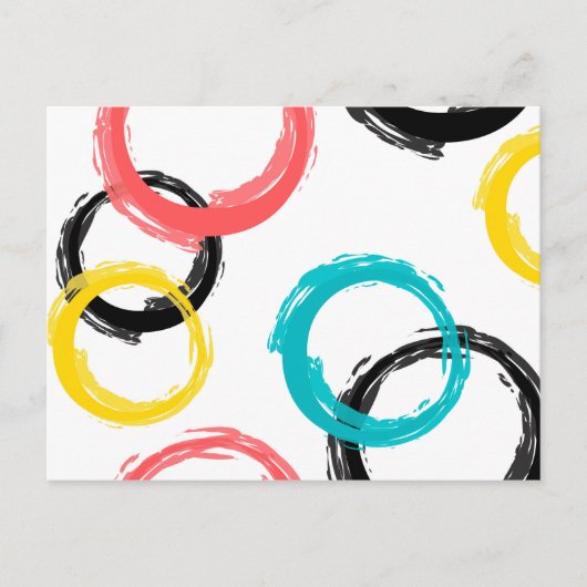 カラフル,,,カッコいい,モダントレンディーブラシのストローク円 ポストカード (正面)