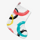 カラフル,,,カッコいい,モダントレンディーブラシのストローク円 ラージクリスマスストッキング (正面 (吊り時))