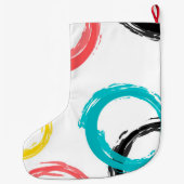 カラフル,,,カッコいい,モダントレンディーブラシのストローク円 ラージクリスマスストッキング (裏面)