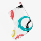 カラフル,,,カッコいい,モダントレンディーブラシのストローク円 ラージクリスマスストッキング (裏面 (吊り時))