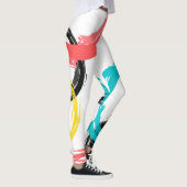 カラフル,,,カッコいい,モダントレンディーブラシのストローク円 レギンス (右)