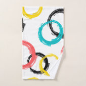 カラフル, カッコいい, モダン,トレンディーブラシの線の円 ハンドタオル (ハンドタオル)