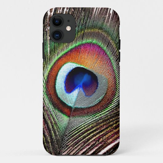 カラフル カッパー(銅色)クジャクの羽根 Case-Mate iPhoneケース (裏面)