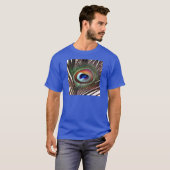 カラフル カッパー(銅色)クジャクの羽根 Tシャツ (正面フル)