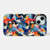 カラフル カモフラージュ iPhone 15ケース (裏面横)