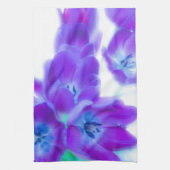 カラフル、ガーリーで、ロマンチックな、紫色のチューリップ キッチンタオル (縦)