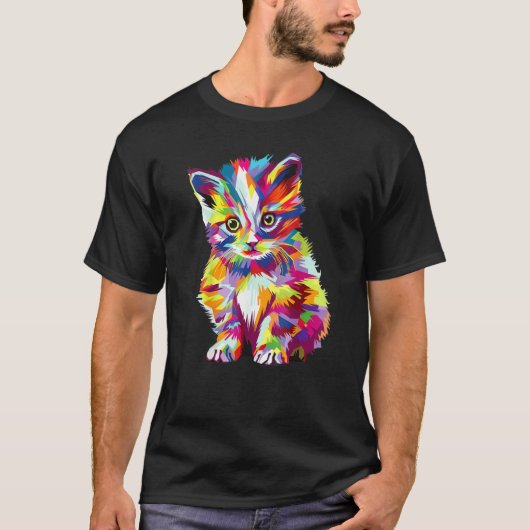 カラフル キャット Tシャツ (正面)
