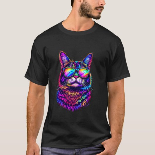 カラフル キャット Tシャツ (正面)