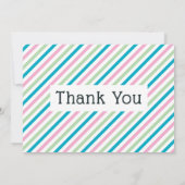 カラフル キャンディ ストライプ オーダーメイド サンクス ノートカード (裏面)