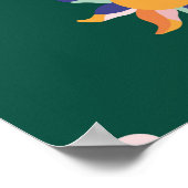 カラフル・クラウドとrによるシームレスなパターンデザイン ポスター (角)