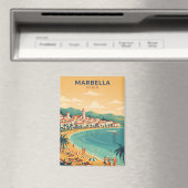 カラフル クラシック マルベーリャ スペイン 旅行 エレガント アート マグネット (インサイチュ (食洗機))