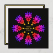 カラフル |クリスマスツリー |フェスティバルグリーティングカード (正面/裏面)